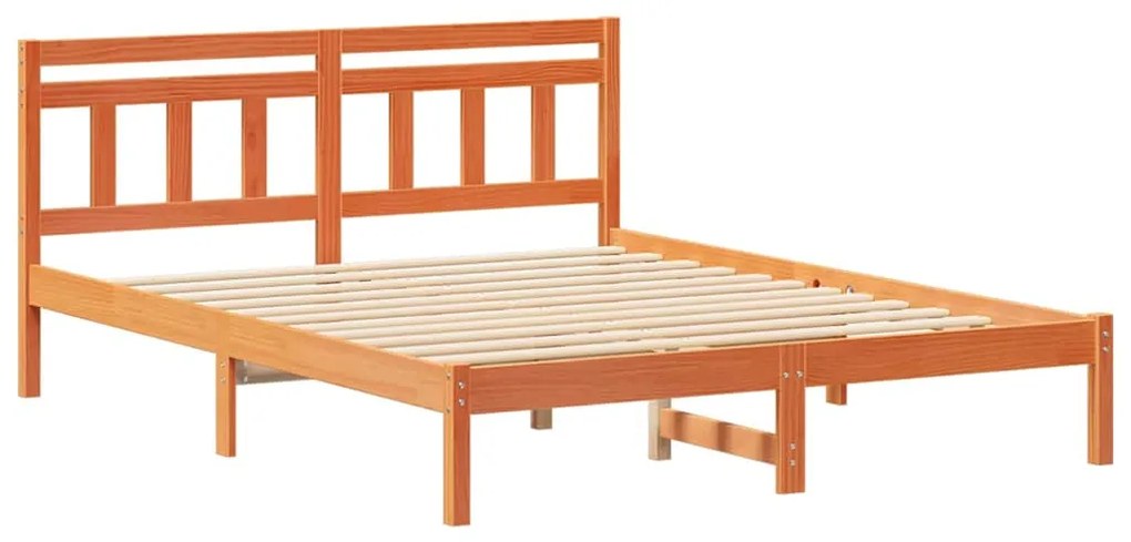 Estrutura da Cama Castanho 160 x 200 cm Madeira de pinho maciça