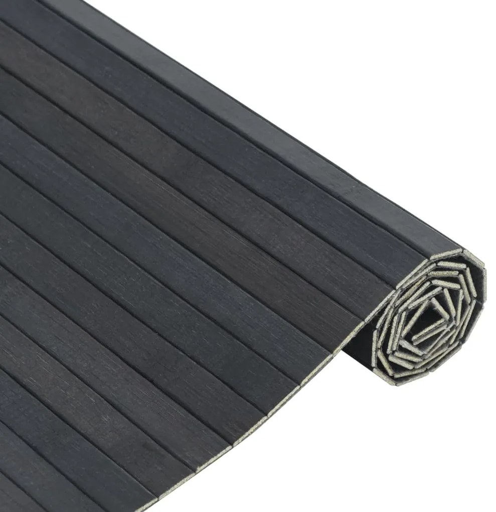 Tapete retangular 70x200 cm bambu cinzento