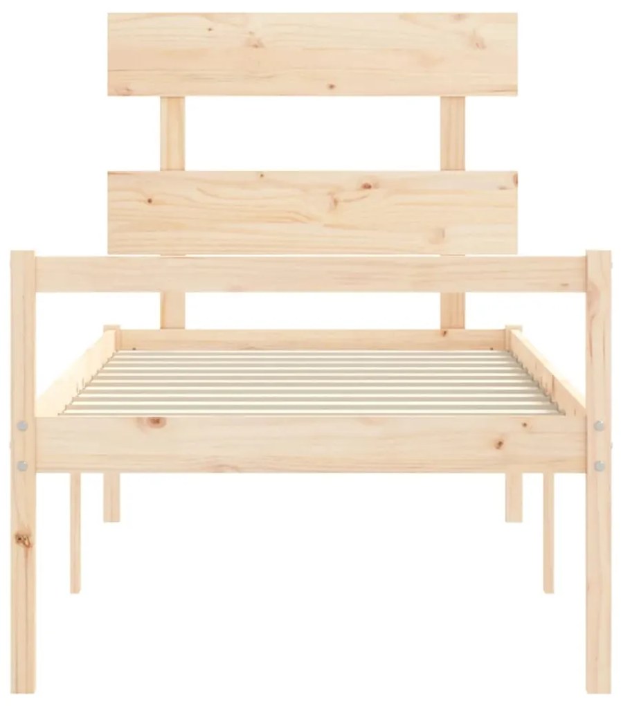 Cama para idosos com cabeceira 90x200 cm madeira maciça