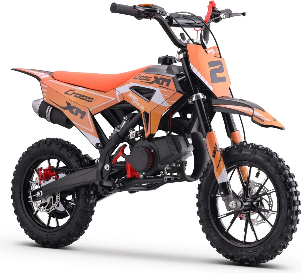 Mini Moto de cross a gasolina para crianças BNO Motors CROSS XM 50cc Laranja