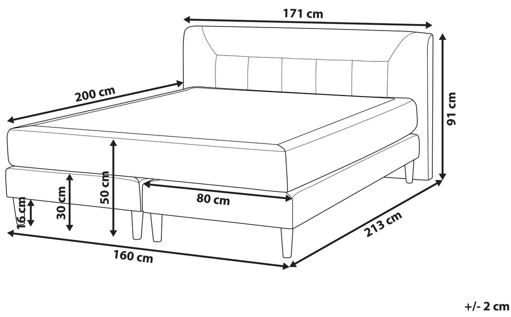 Cama de casal continental em veludo cinzento 160 x 200 cm MARQUISE Beliani