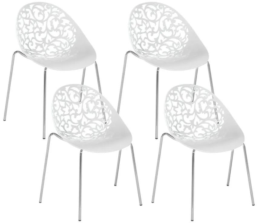 Conjunto de 4 cadeiras de jantar brancas  MUMFORD Beliani