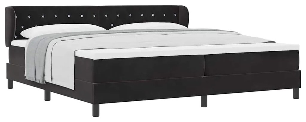 Cama Box com Colchão vidaXL Preto 200x200 cm Veludo