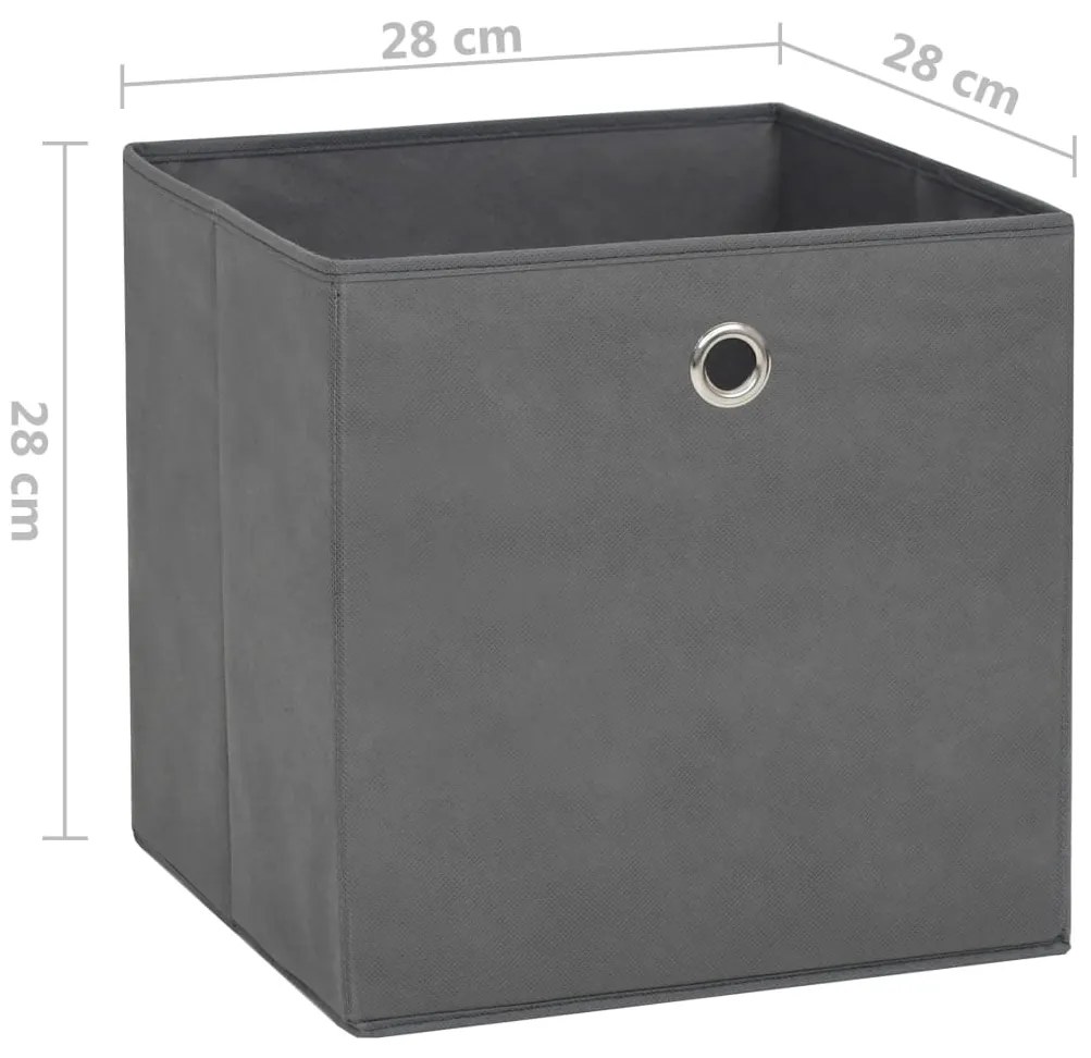 Caixas arrumação 4 pcs 28x28x28 cm tecido-não-tecido cinza