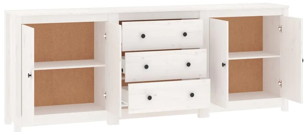 Aparador 210x35x80 cm madeira de pinho maciça branco
