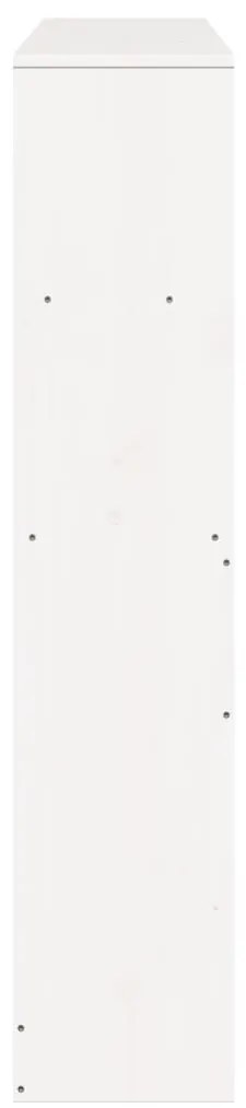 Cabeceira com arrumação 120 cm madeira de pinho maciça branco