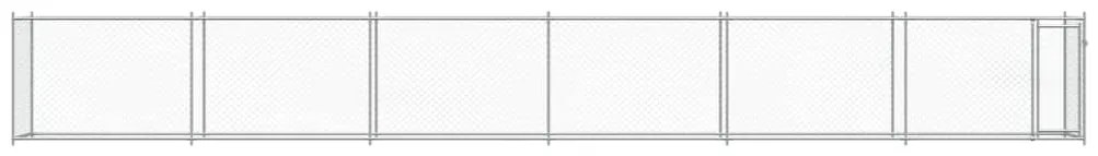 Jaula para cão com porta 12x2x1,5 m aço galvanizado cinzento