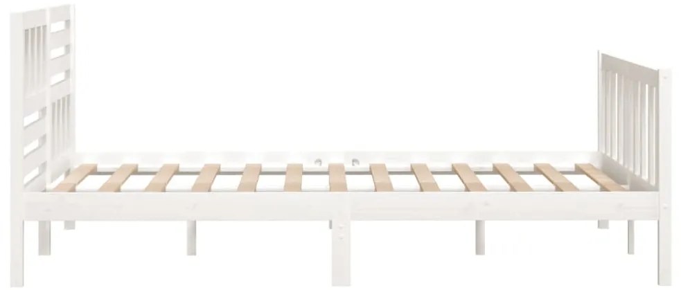 Estrutura cama pequena casal 120x190 cm pinho maciço branco