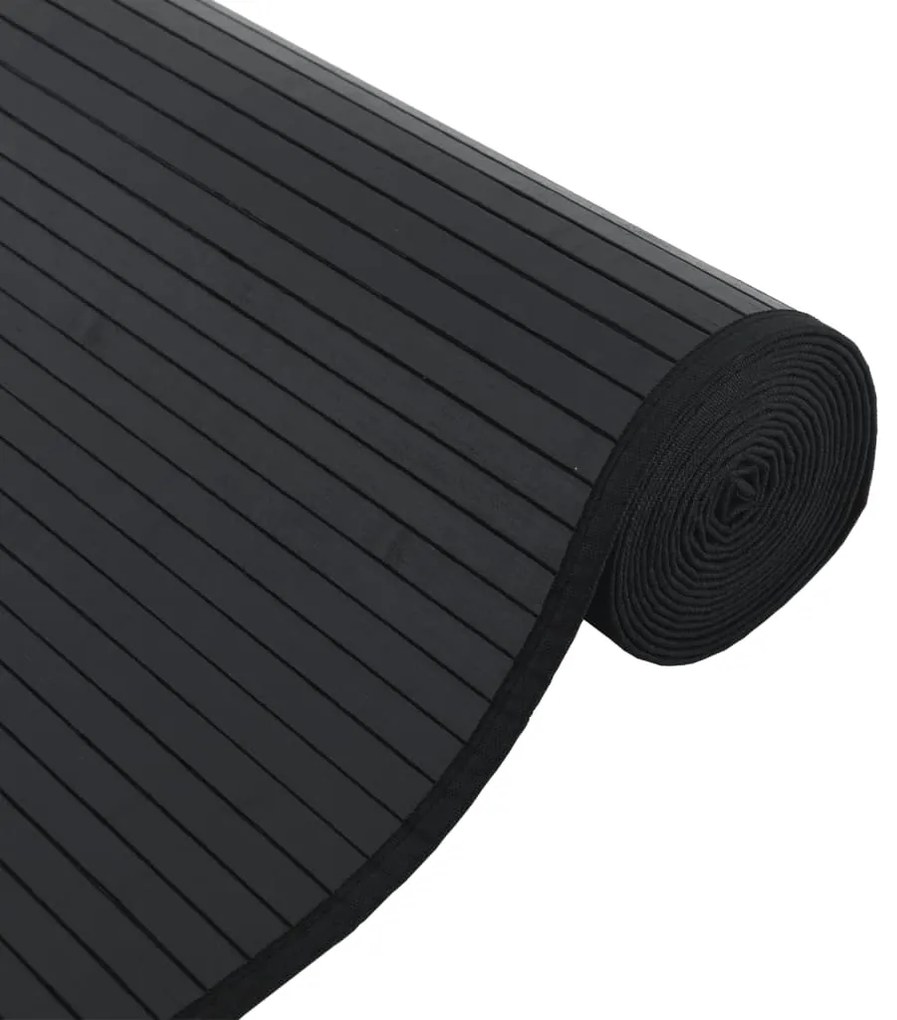 Tapete retangular 60x200 cm bambu preto