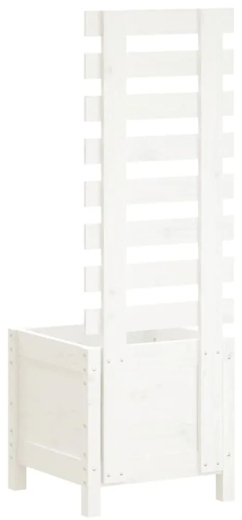 Vaso de jardim c/ suporte 39x39,5x114 cm pinho maciço branco