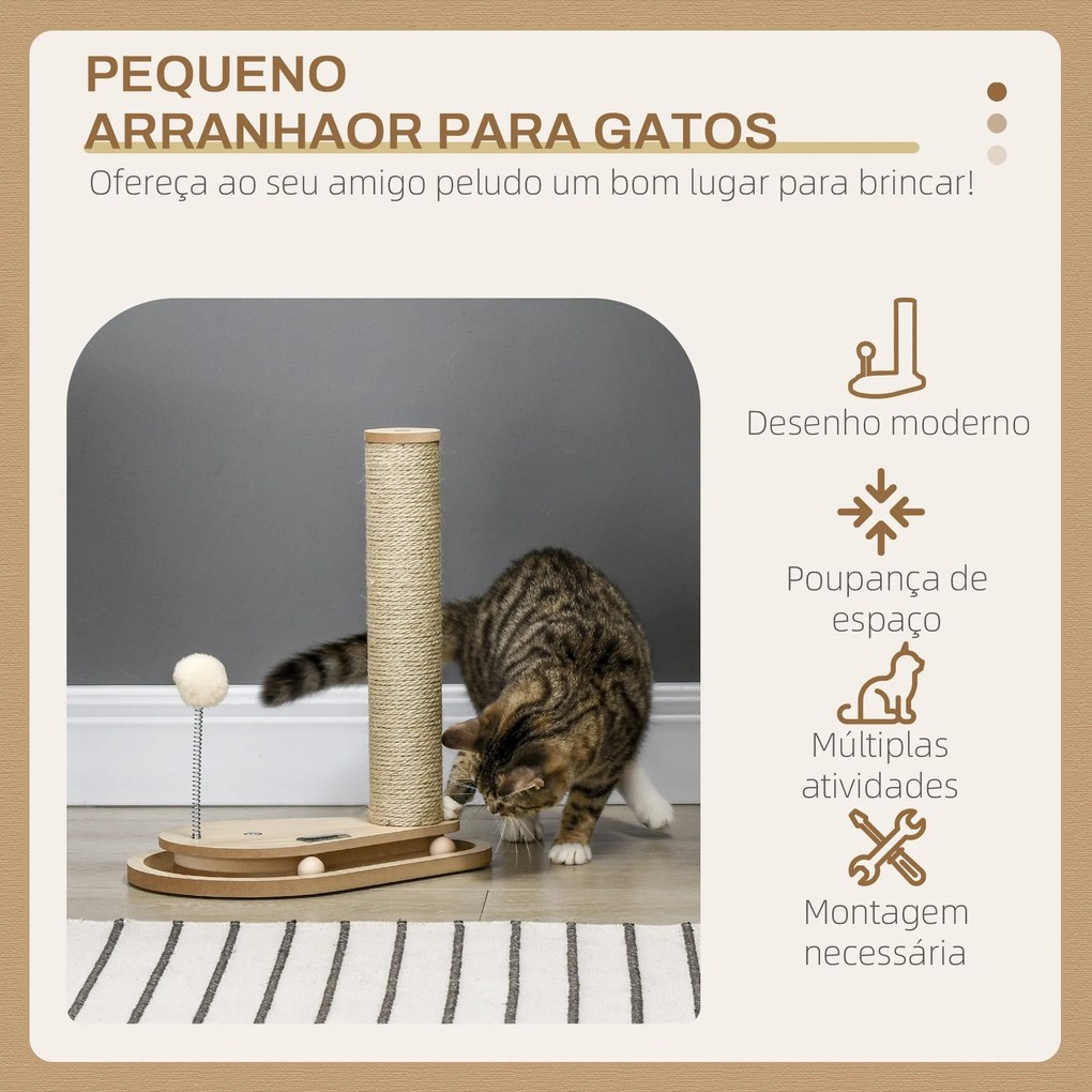 PawHut Arranhador para Gatos 40 cm Torre para Gatos com Poste de Arran