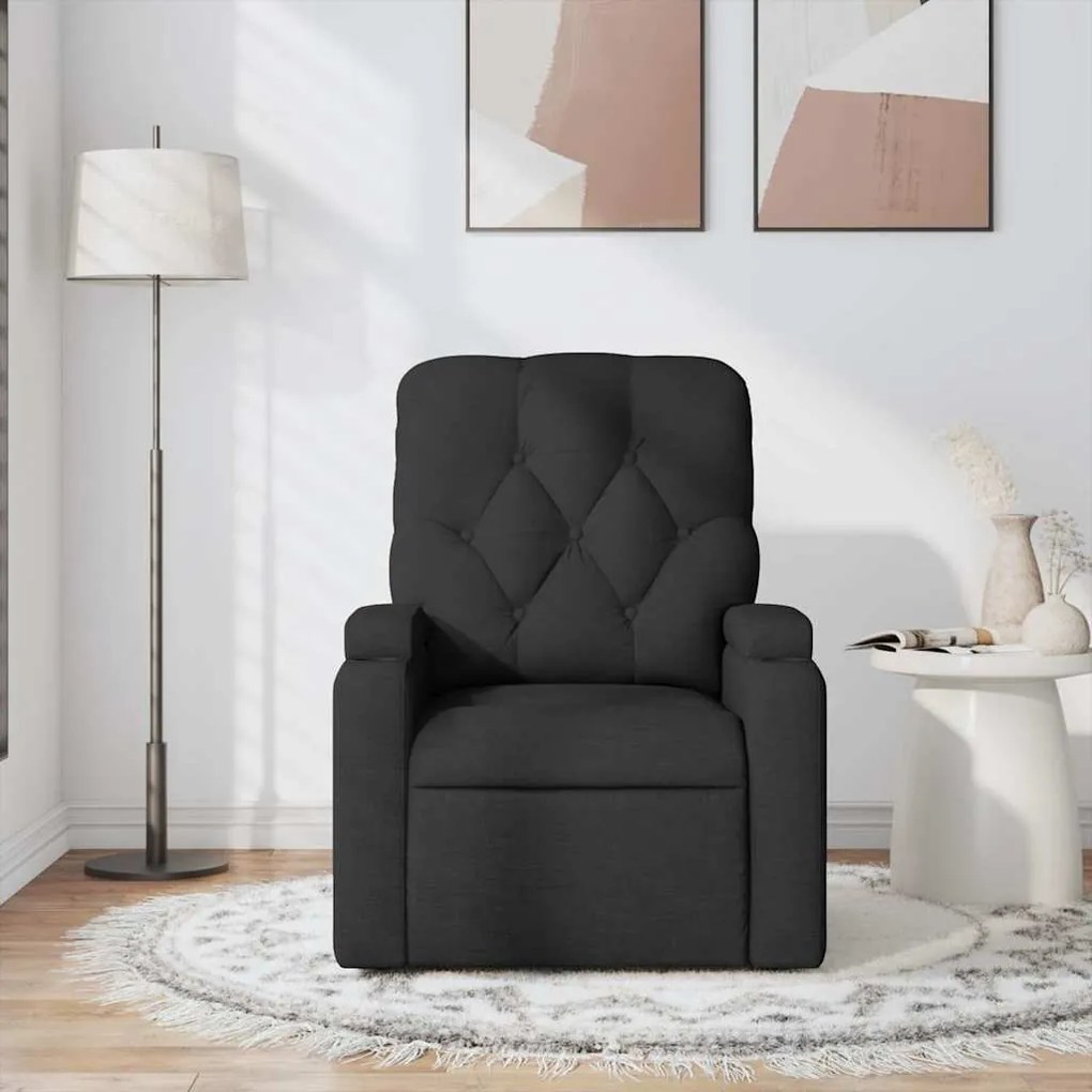 Poltrona de massagens reclinável tecido preto