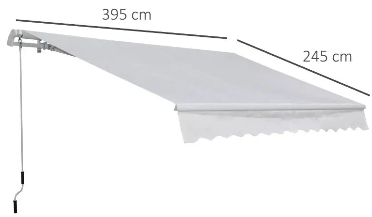 Toldo com Braço Articulado - 395x245cm - Branco