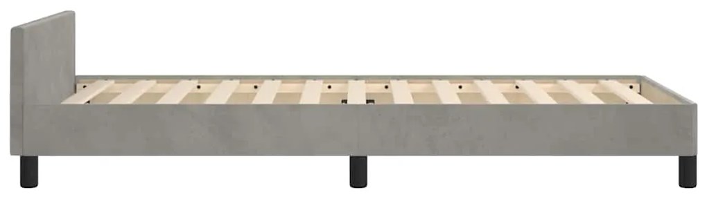 Estrutura de cama sem colchão 90x200 cm veludo cinzento-claro