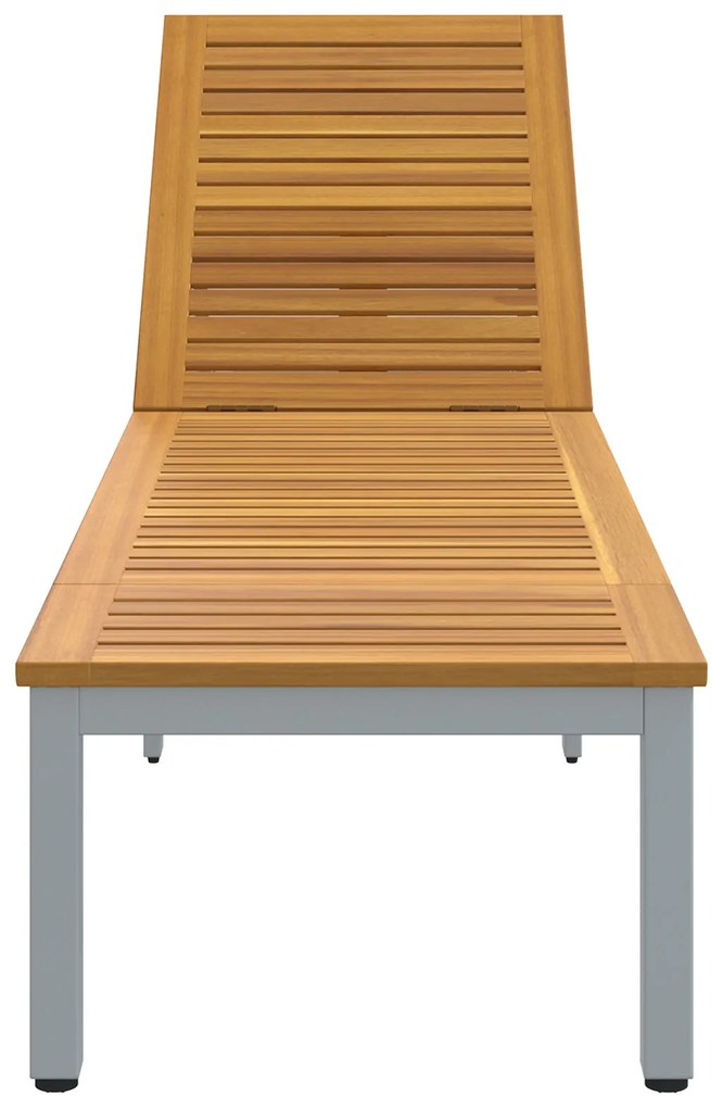Espreguiçadeira Cinza 200x55x35 cm Madeira de Acácia