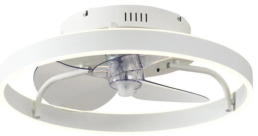 Ventilador de teto branco 50cm incl. LED regulável com controle remoto - Maddy Moderno