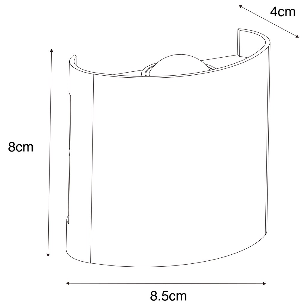 Candeeiro de parede exterior preto com LED 2-luzes IP54 - Silly