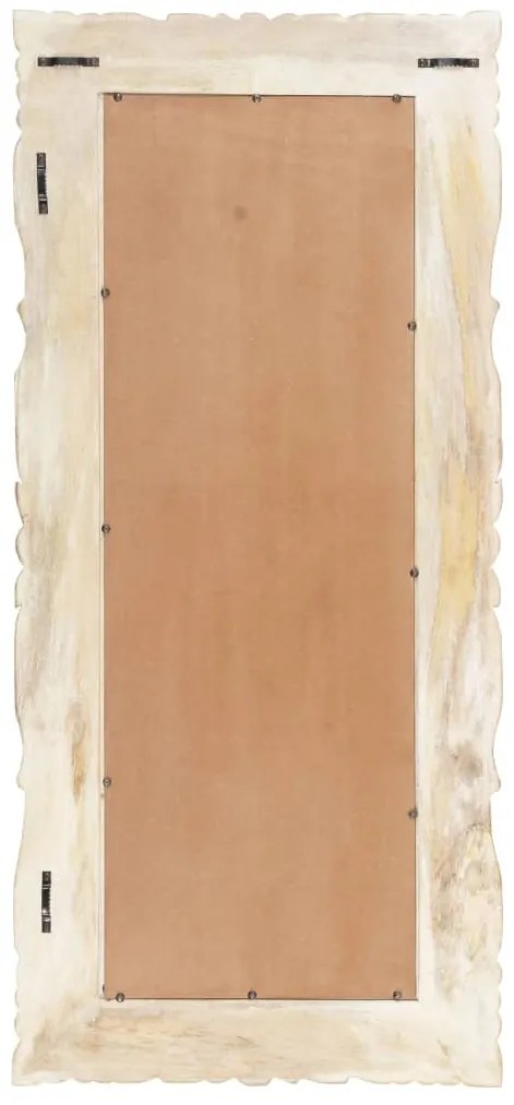 Espelho 110x50 cm madeira de mangueira maciça branco