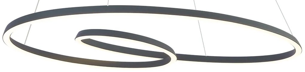 Candeeiro suspenso escandinavo preto 110cm incl. LED regulável em 3 níveis - Circuit