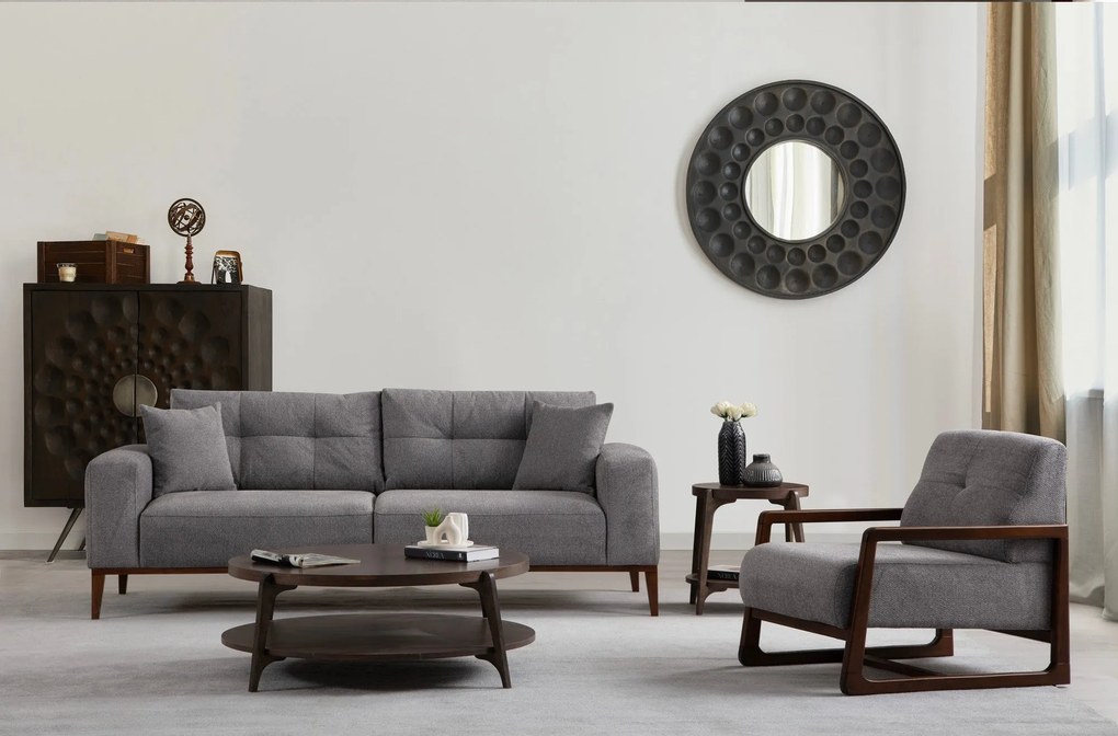 Sofá-cama de 3 Lugares Sinor – Cinzento Claro – 225x92x75 cm