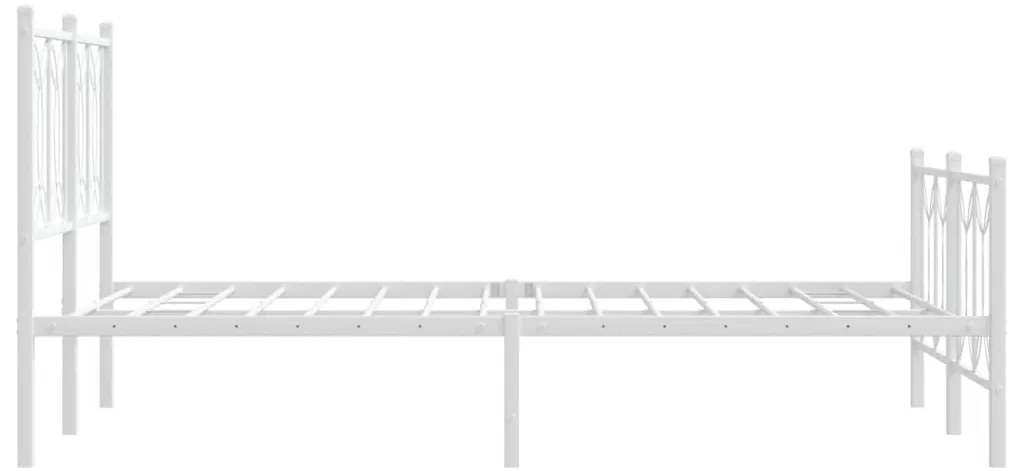 Estrutura de cama com cabeceira e pés 120x200 cm metal branco
