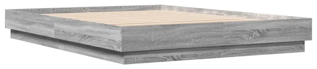 Estrutura de cama 160x200 cm derivados de madeira cinza sonoma