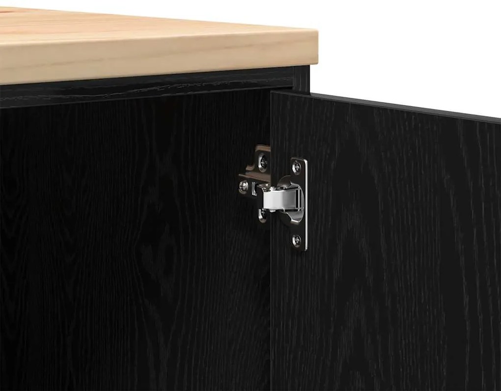 Armário de arrumação de garagem Preto 60x51x85 cm