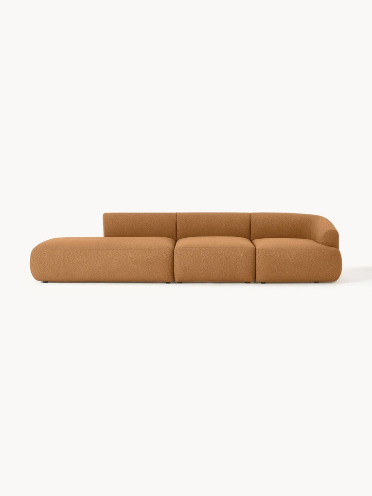 Módulo com chaise longue em bouclé Sofia (4 lugares)