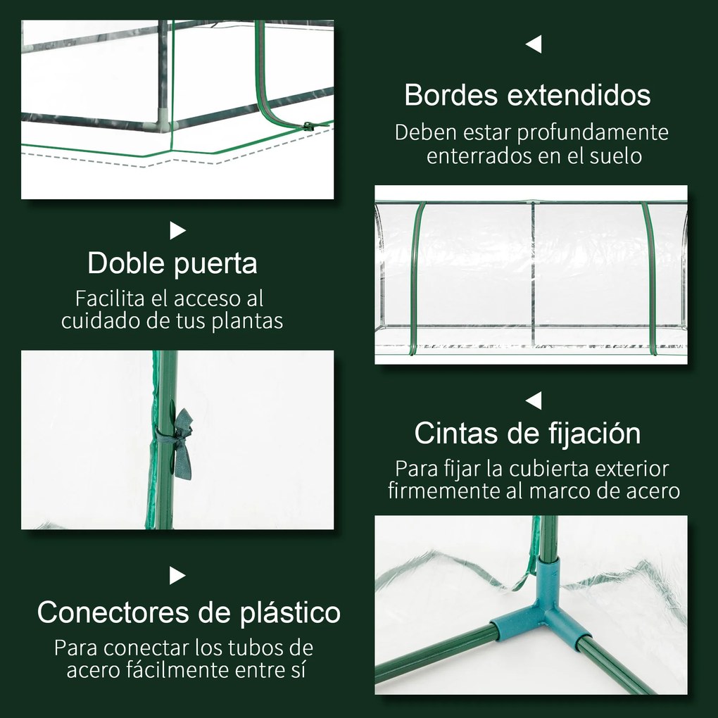 Estufa 200x100x80cm para Jardim Terraço Cultivo de Plantas Estufa com