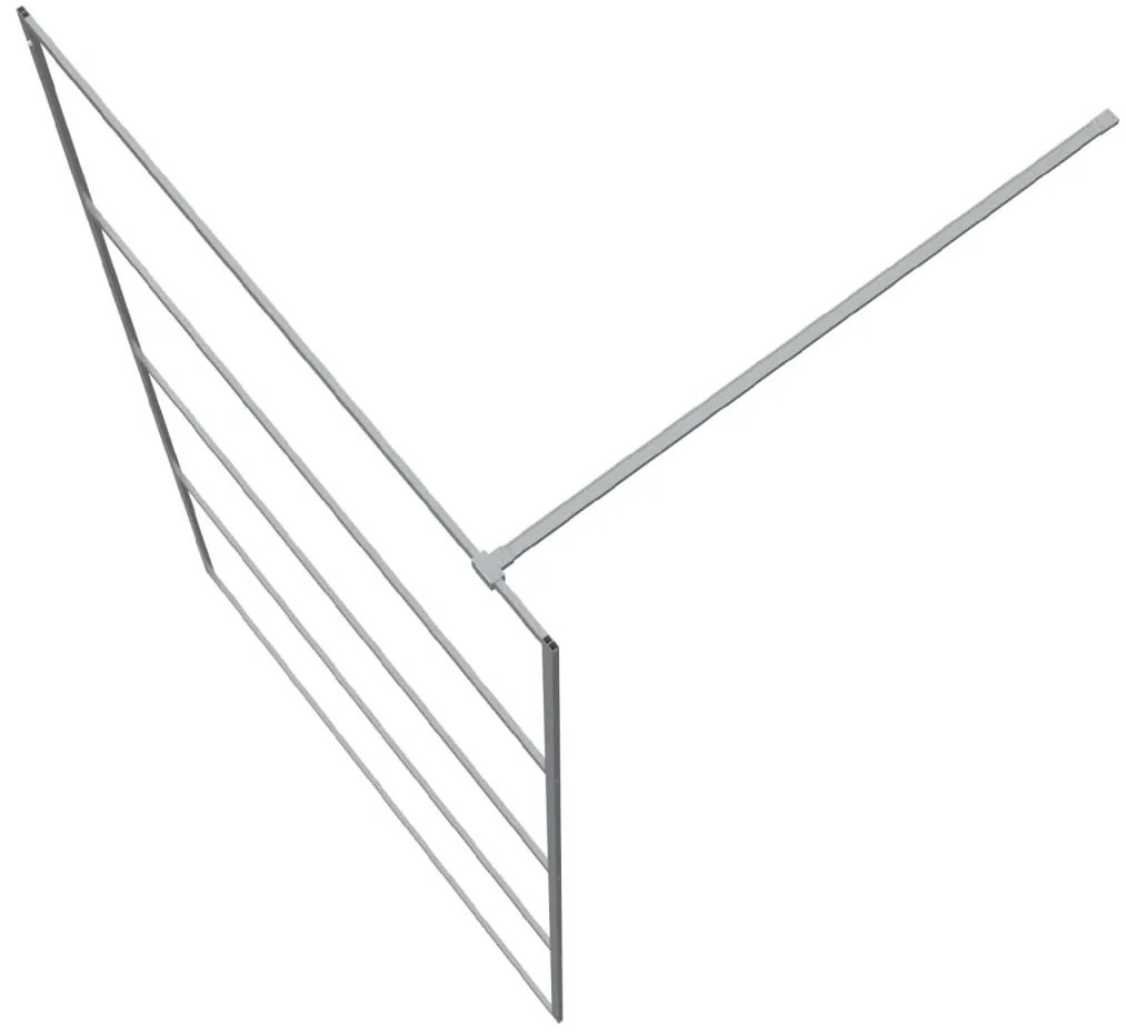 Divisória de chuveiro prateado 115x195cm vidro ESG transparente