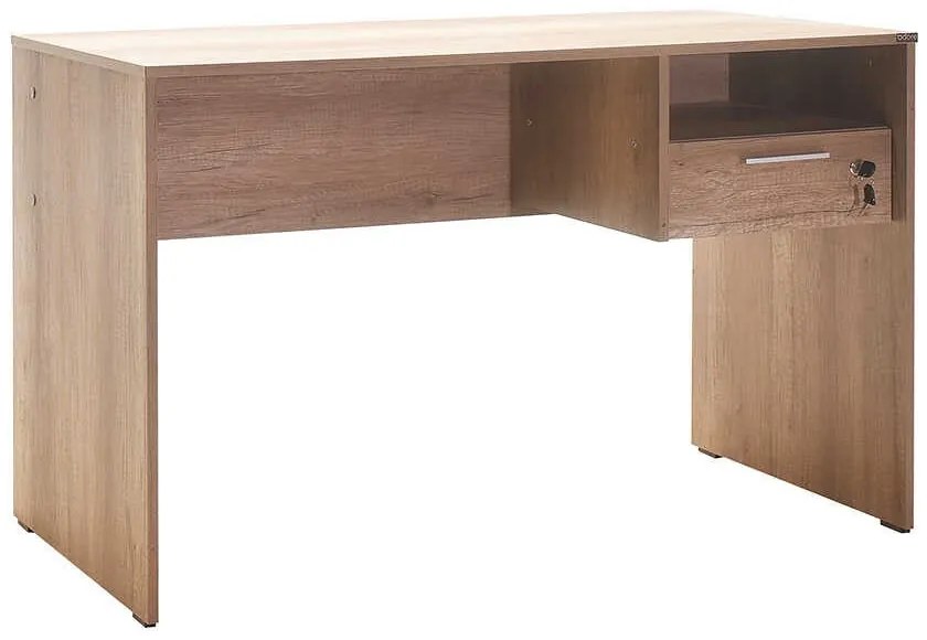 Secretária "Simple" com Gaveta - 120 x 75 x 60 cm - Nogueira Claro - D