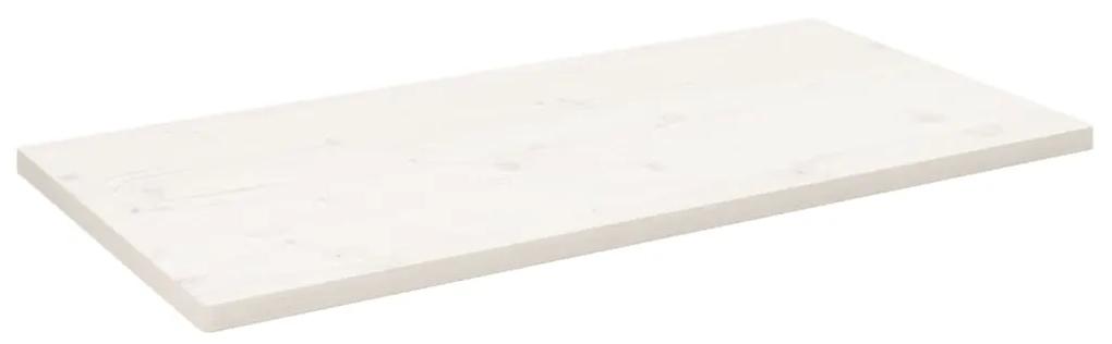 Tampo de mesa retangular 100x50x2,5 cm pinho maciço branco