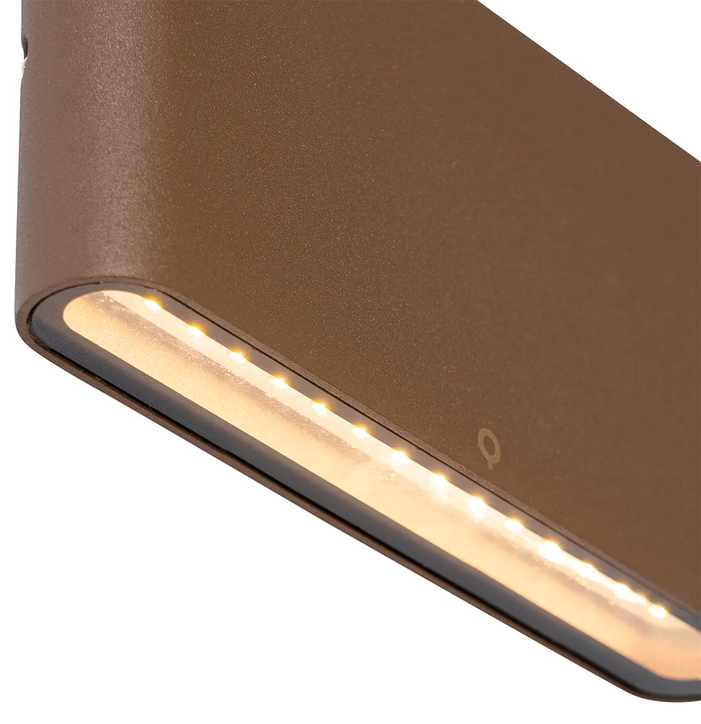 Candeeiro de parede exterior moderno castanho enferrujado 17,5 cm com LED IP65 - Batt Moderno