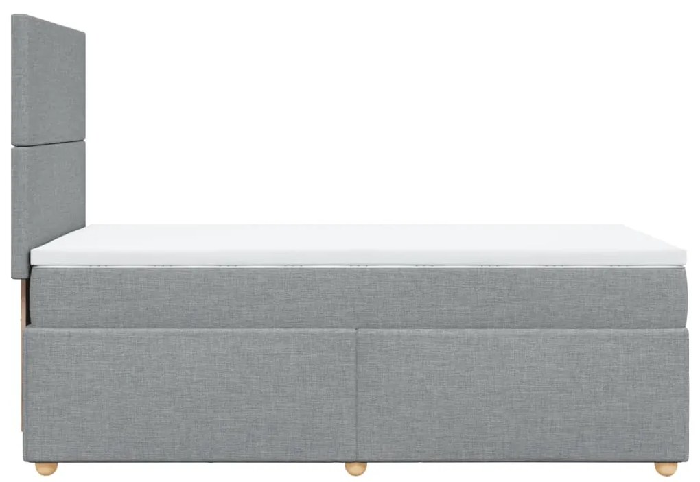 Cama com molas/colchão 90x190 cm tecido cinzento-claro