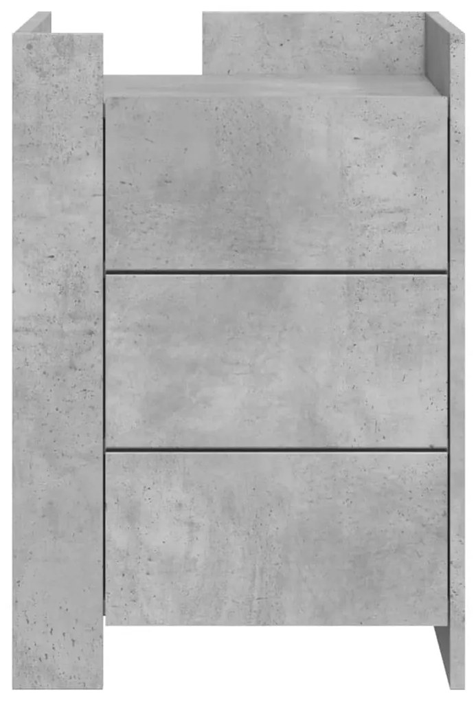 Mesa de cabeceira 45x50x65 cm derivados madeira cinza cimento
