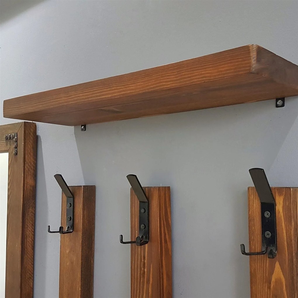 Hall Stand V109 – Walnut – Prateleira: 50x15 cm, Espelho: 50x110 cm, G
