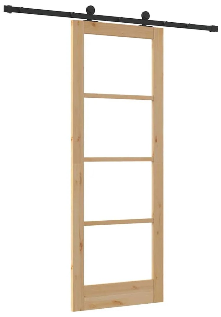 Porta Deslizante com Hardware 'ORKDAL'Madeira Sólida &amp; Vidro