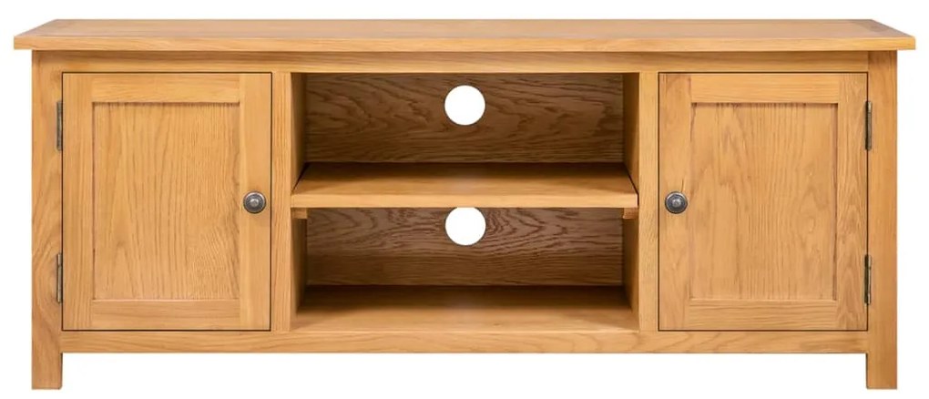 Móvel de TV 110x35x44 cm madeira de carvalho maciça