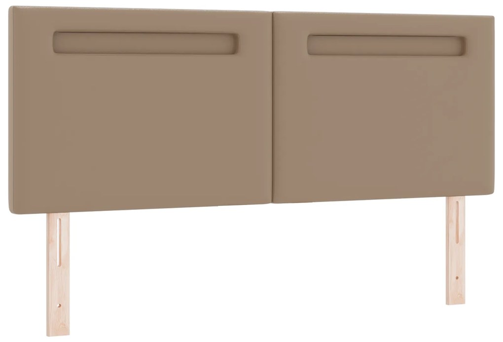 Cama Box Spring vidaXL com Colchão Cappuccino 140x200 cm Couro Sintéti