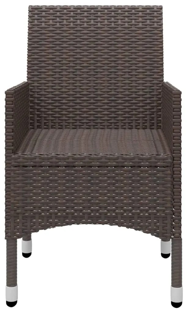 3 pcs conjunto de jantar para jardim castanho