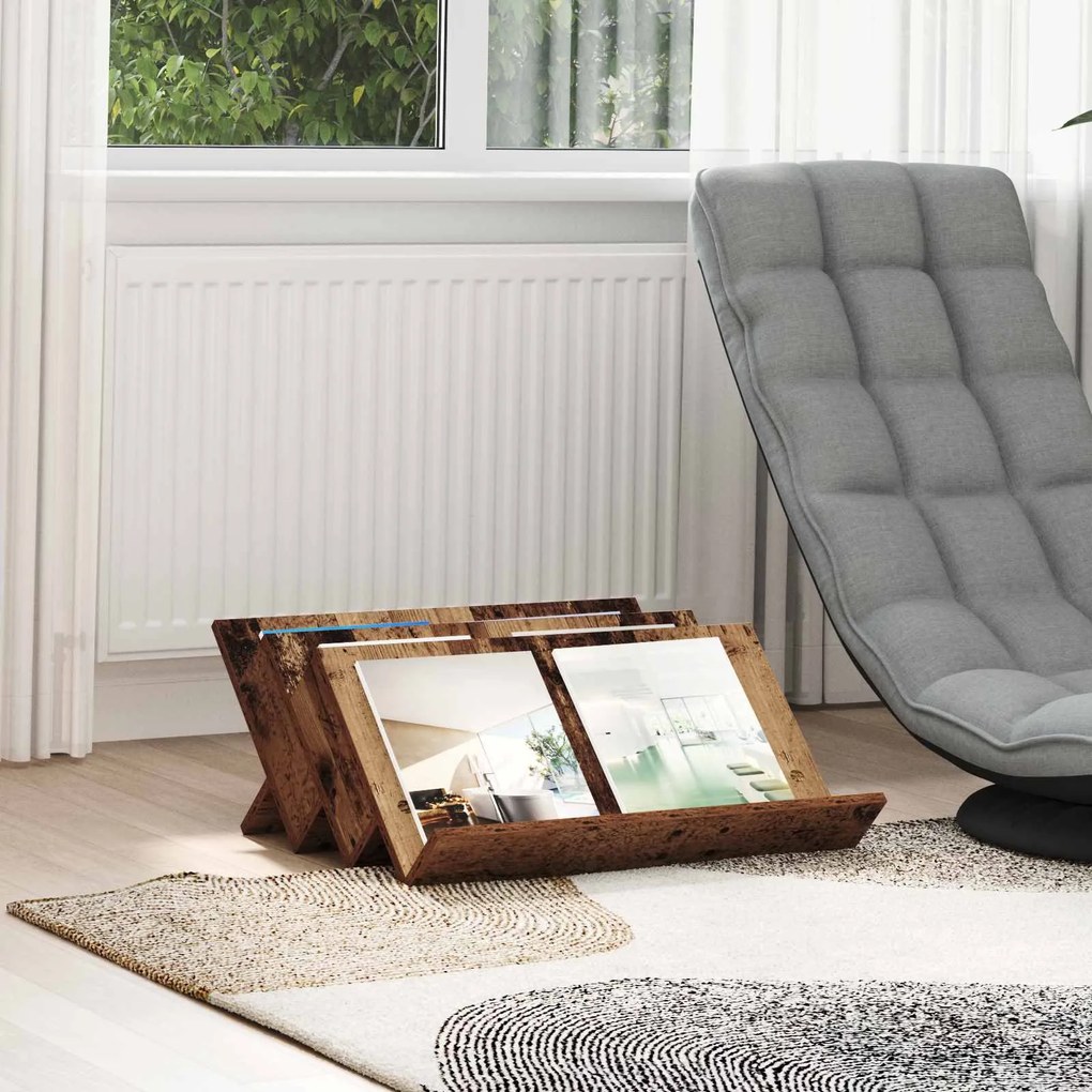 vidaXL Estante de Revistas Madeira antiga 65 x 53 x 28,5 cm