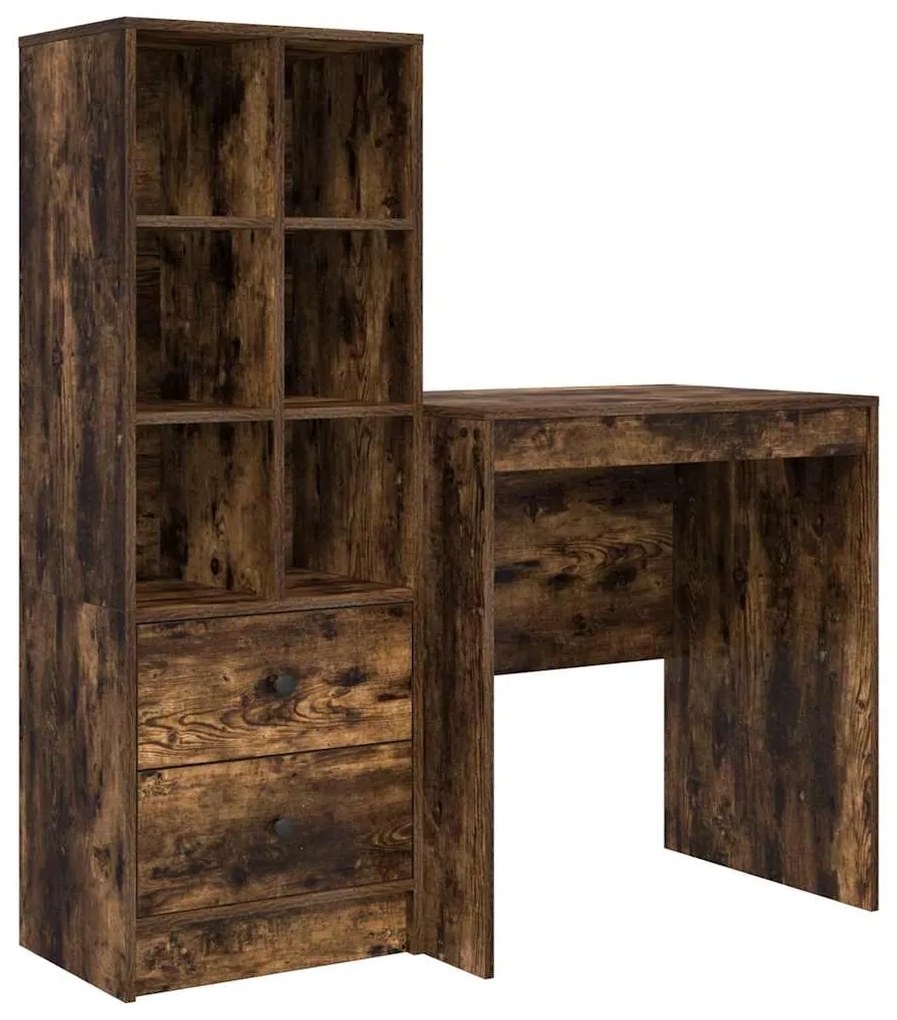 Mesa com Armazenamento Carvalho Fumado Madeira Engenheirada