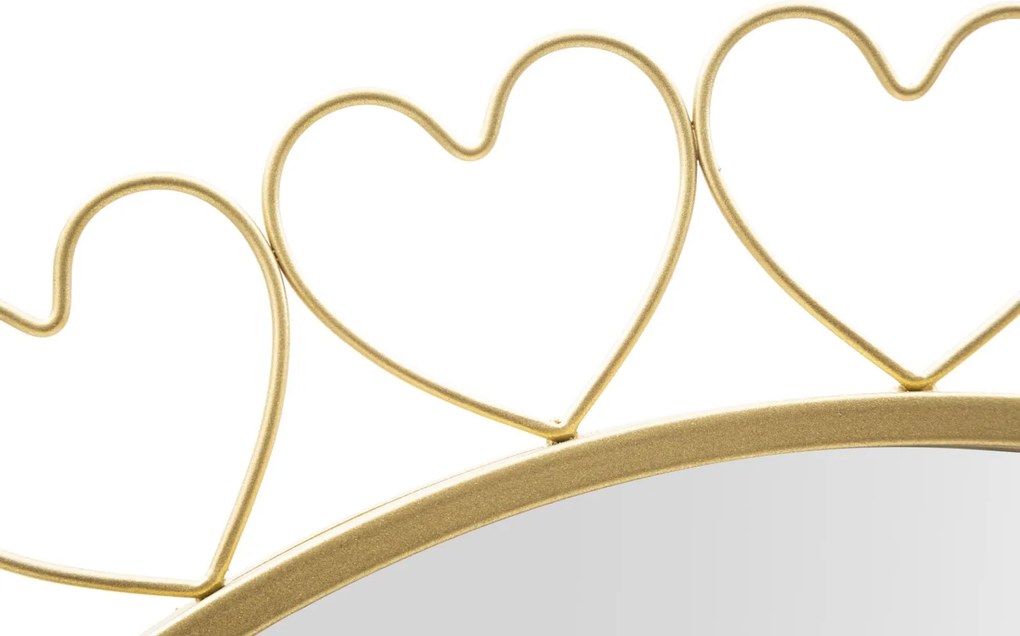 ESPELHO DE PAREDE CORAÇÕES Ø 80X2,5 CM DOURADO