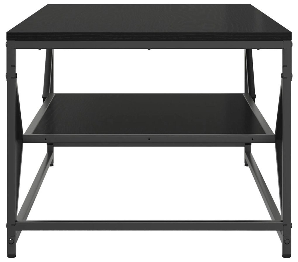 mesa de centro com prateleira Carvalho Preto 90x50x40 cm Madeira Engen