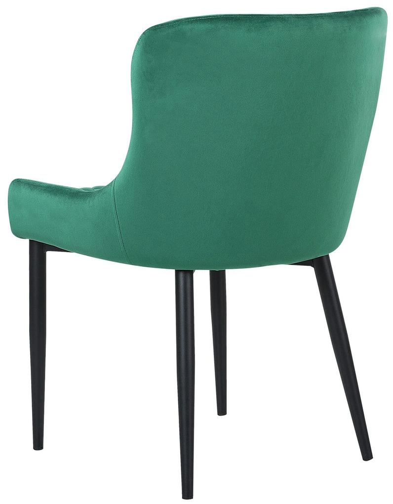 Conjunto de 2 cadeiras estofadas em veludo verde SOLANO Beliani