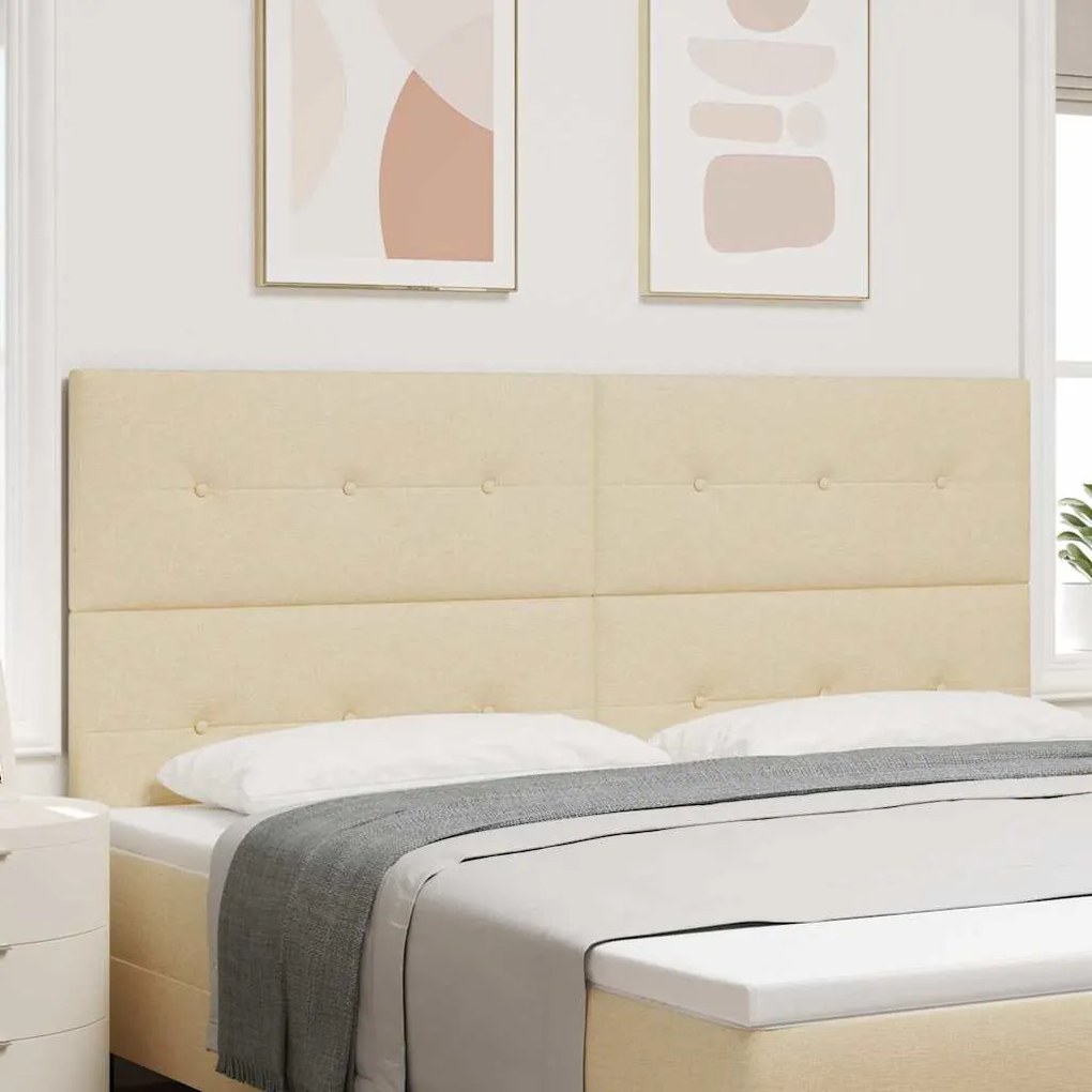 vidaXL Cabeceira com cabeceira Creme 200 cm Couro Sintético