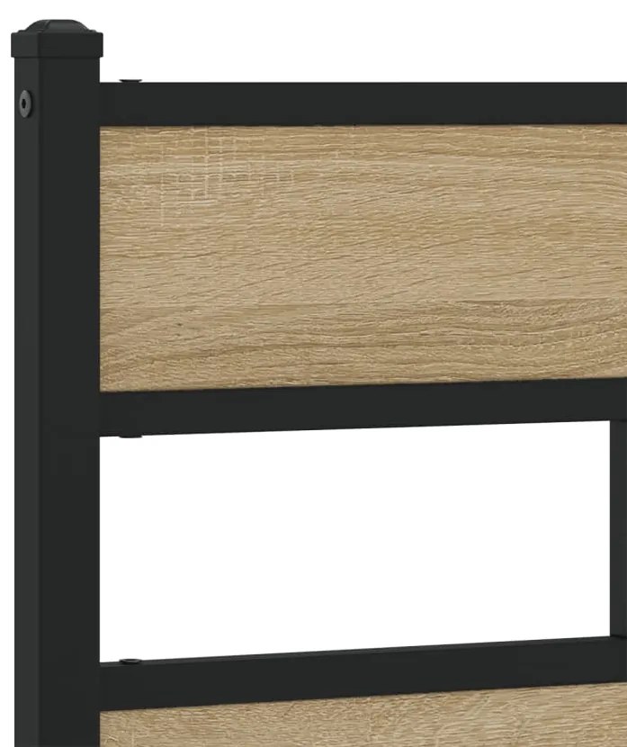 Estrutura de cama sem colchão 107x203 cm metal carvalho sonoma