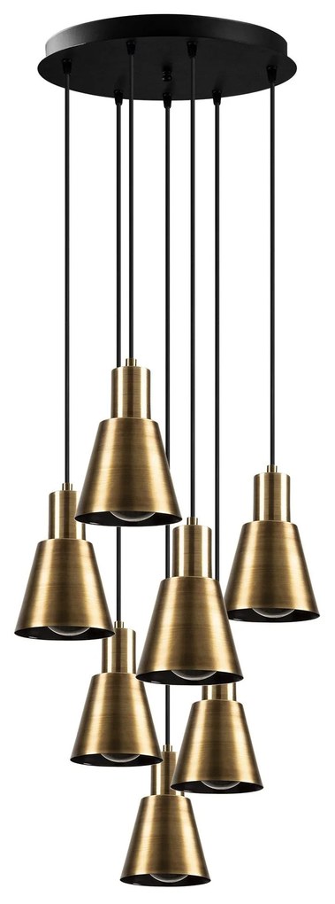 Candeeiro de Tecto Kem – Dourado e Preto – Diâmetro 43 cm x Altura 111