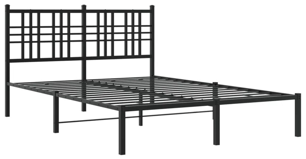 Estrutura de cama com cabeceira 135x190 cm metal preto