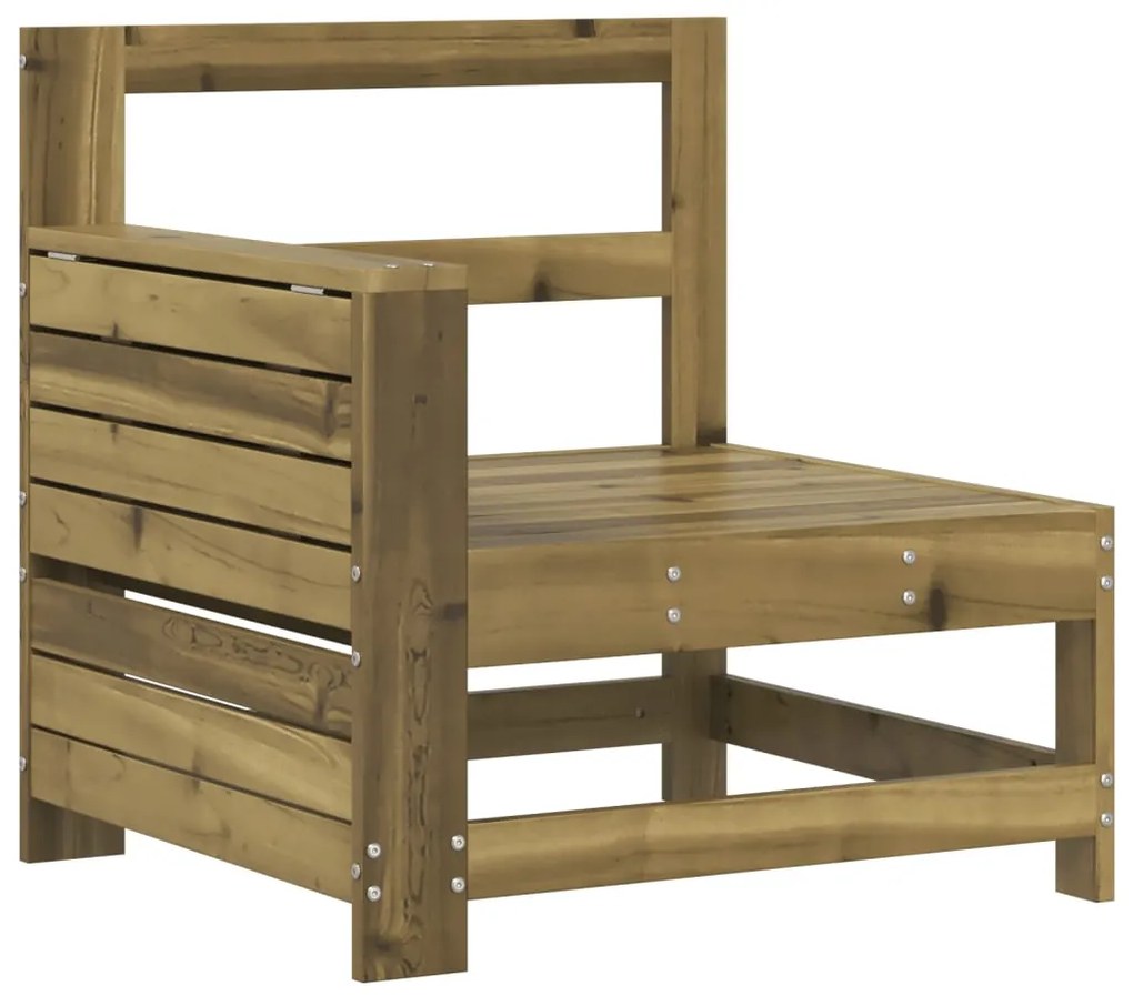 7 pcs conjunto sofás jardim madeira de pinho impregnada